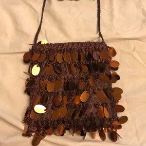 Mini sequined bag & matching belt
